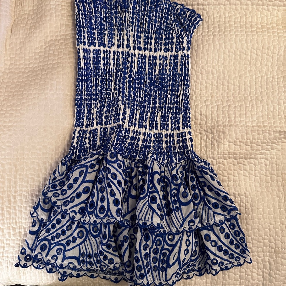 Blue and White Patterned Dress